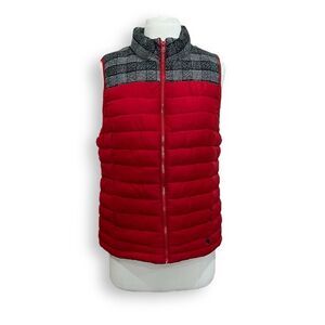 Ruff Hewn Plaid Red Puffer Vest Small